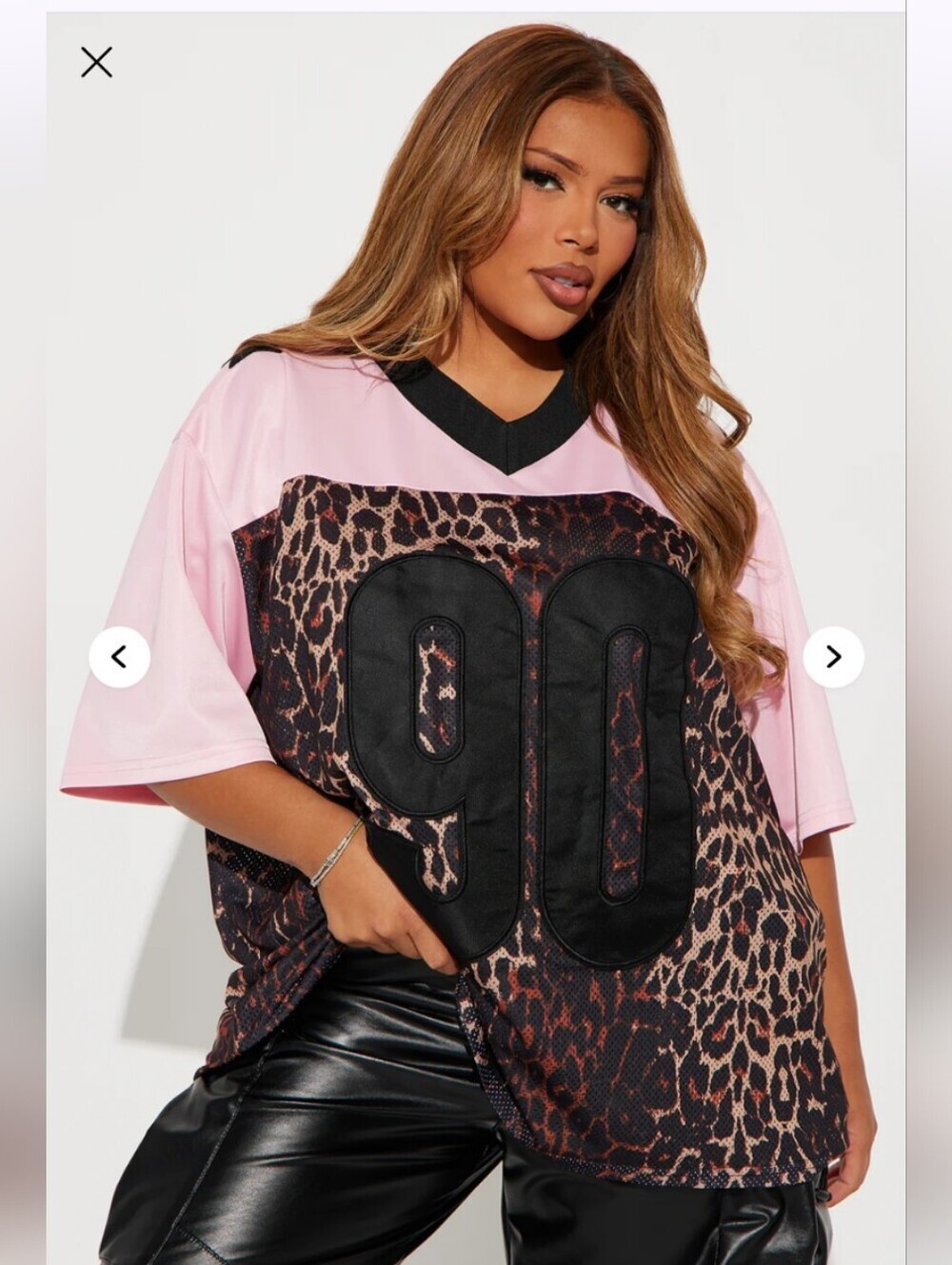 Fashion Nova Be Wild Jersey - Pink/combo 1X (NWOT)